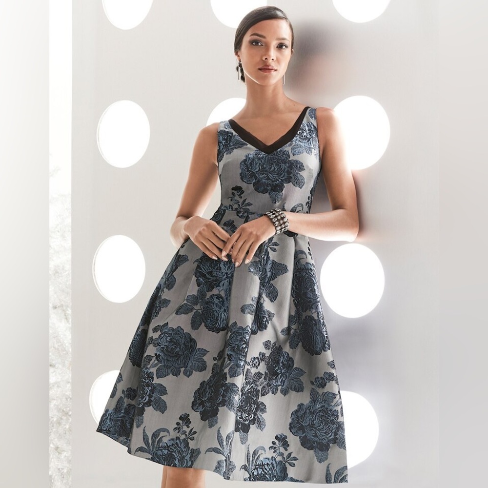 Jacquard Fit-And-Flare Dress from WHBM, Size 10.